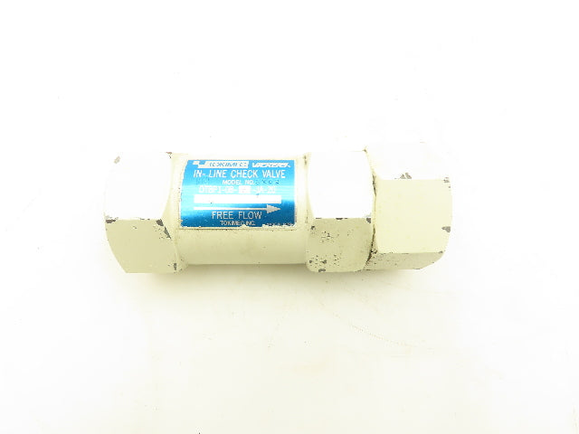 Vickers DT8P1-08-5-JA-20 Tokimec In-line Check Valve 1" NPT 200L/Min 3000PSI