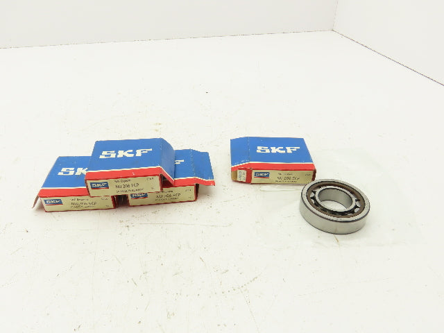 SKF NU206 ECP Cylindrical Roller Bearing 30MM Bore 62MM OD 16MM Width Lot Of 4