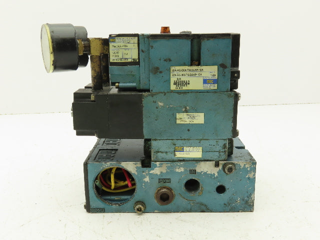 MAC Valves 2-Station Pneumatic Solenoid Valve Stack 3/8" Manifold 120V Series 82