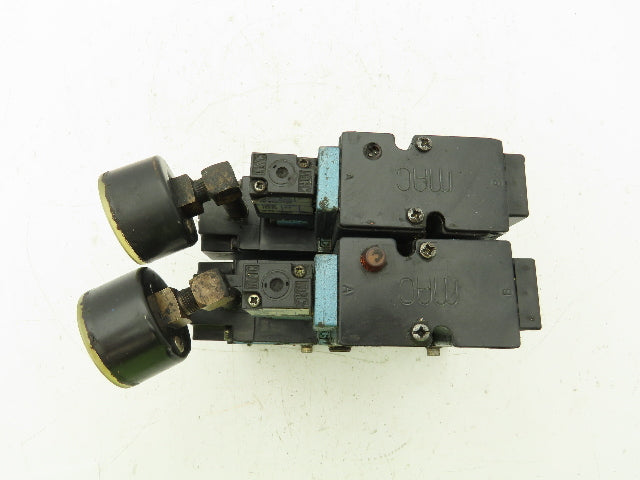 MAC Valves 2-Station Pneumatic Solenoid Valve Stack 3/8" Manifold 120V Series 82