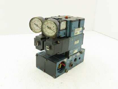 MAC Valves 2-Station Pneumatic Solenoid Valve Stack 3/8" Manifold 120V Series 82