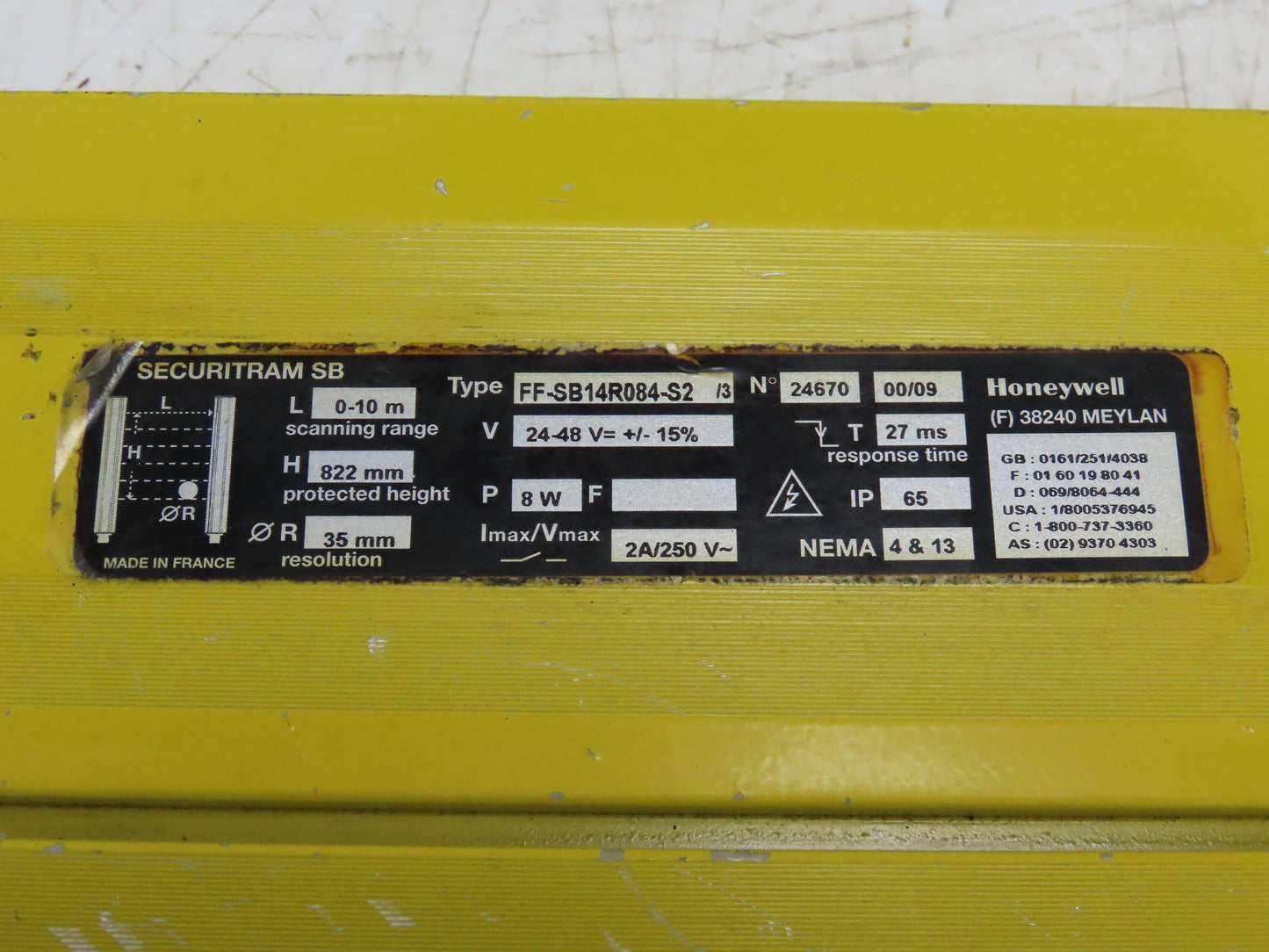 Honeywell FF-SB14R084-S2 Securitram SB Light Curtain Receiver