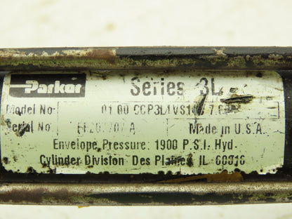 Parker CCP3LTVS14C 3L Hydraulic Cylinder 1" Bore 7" Stroke 1900 PSI Side Lug