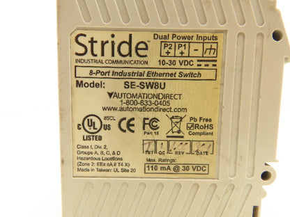 Stride SE-SW8U Automation Direct 8 Port Industrial Ethernet Switch 10-30 VDC