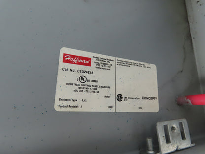 Hoffman CSD24248 Industrial Electrical Enclosure With Backplate 24x24x8"