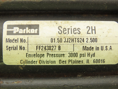 Parker Series 2H JJ2HTS24 Hydraulic Cylinder 1.5" Bore 2.5" Stroke 3000 PSI