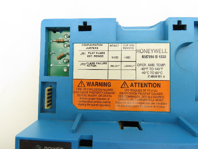 Honeywell RM7890B1030 Burner Flame Control Relay Module JR2 Cut No base