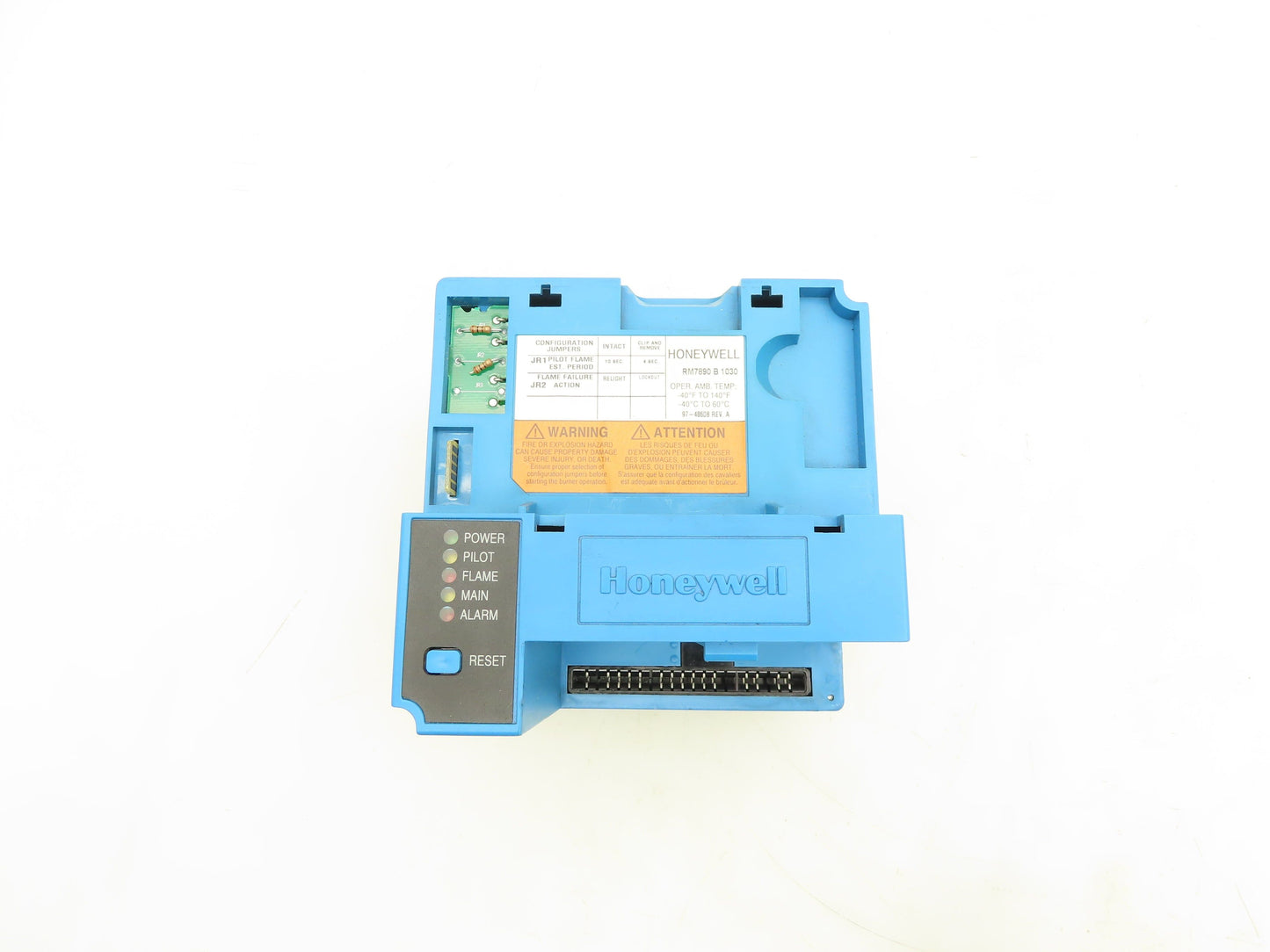 Honeywell RM7890B1030 Burner Flame Control Relay Module JR2 Cut Base Unit