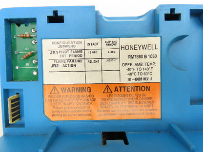 Honeywell RM7890B1030 Burner Flame Control Relay Module JR2 Cut Base Unit