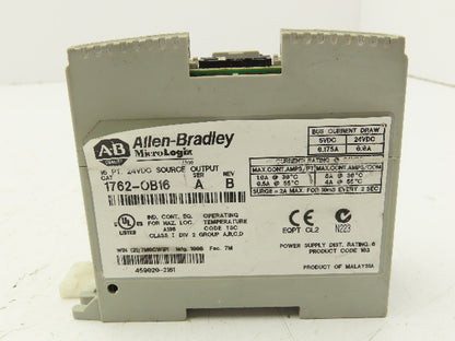 Allen Bradley 1762-OB16 MicroLogix 16pt Output Module 24V Ser A Rev B *No Cover*