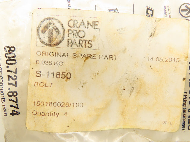 Konecranes S-11650 Overhead Crane Pin Bolt 1/4" OD 1/8" ID Spring Lot of 12