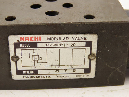 Nachi OG-G01-P1-20 Hydraulic Pressure Reducing Valve  Lot of 3