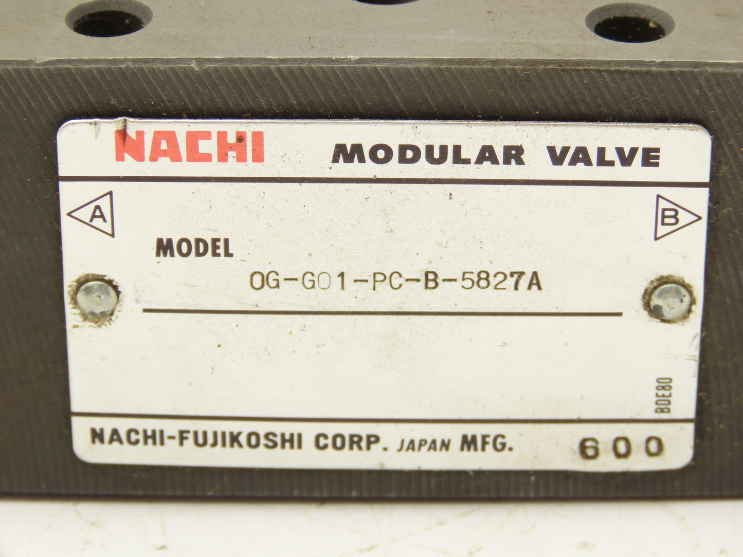 Nachi OG-G01-PC-B-5827A Hydraulic Pressure Reducing Valve D03