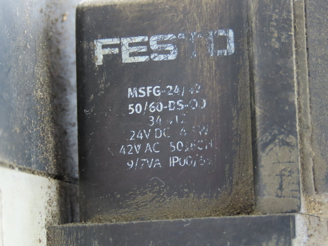 Festo MFH-5/3B-D-3-C Pneumatic Double Solenoid Valve 24VDC 5/3