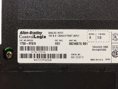 Allen Bradley 1756-IF8/A ControlLogix Analog Input Module 8 Point