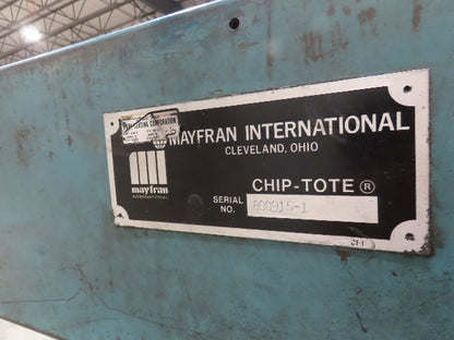 Mayfran Chip-Tote Hinge Belt CNC Chip Conveyor 68" Infeed 44" Discharge 460V 3PH