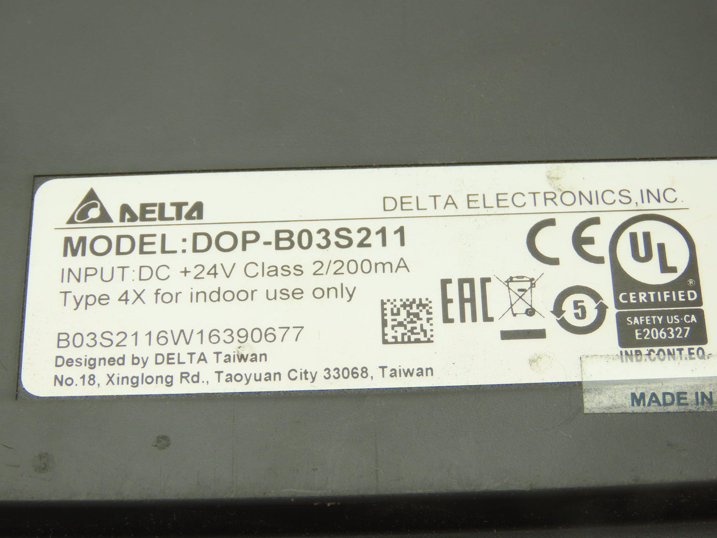 Delta DOP-B03S211 HMI Control Touchscreen Display 4.3"