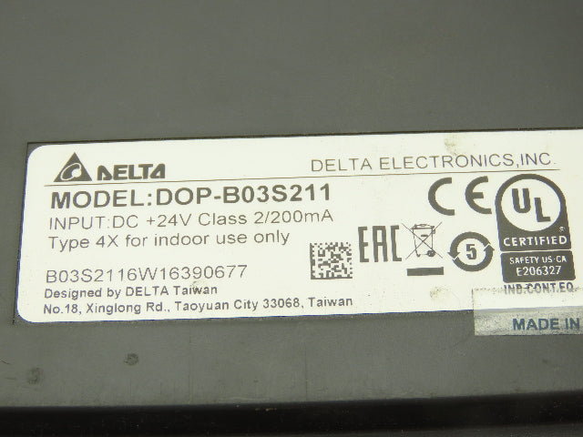 Delta DOP-B03S211 HMI Control Touchscreen Display 4.3"