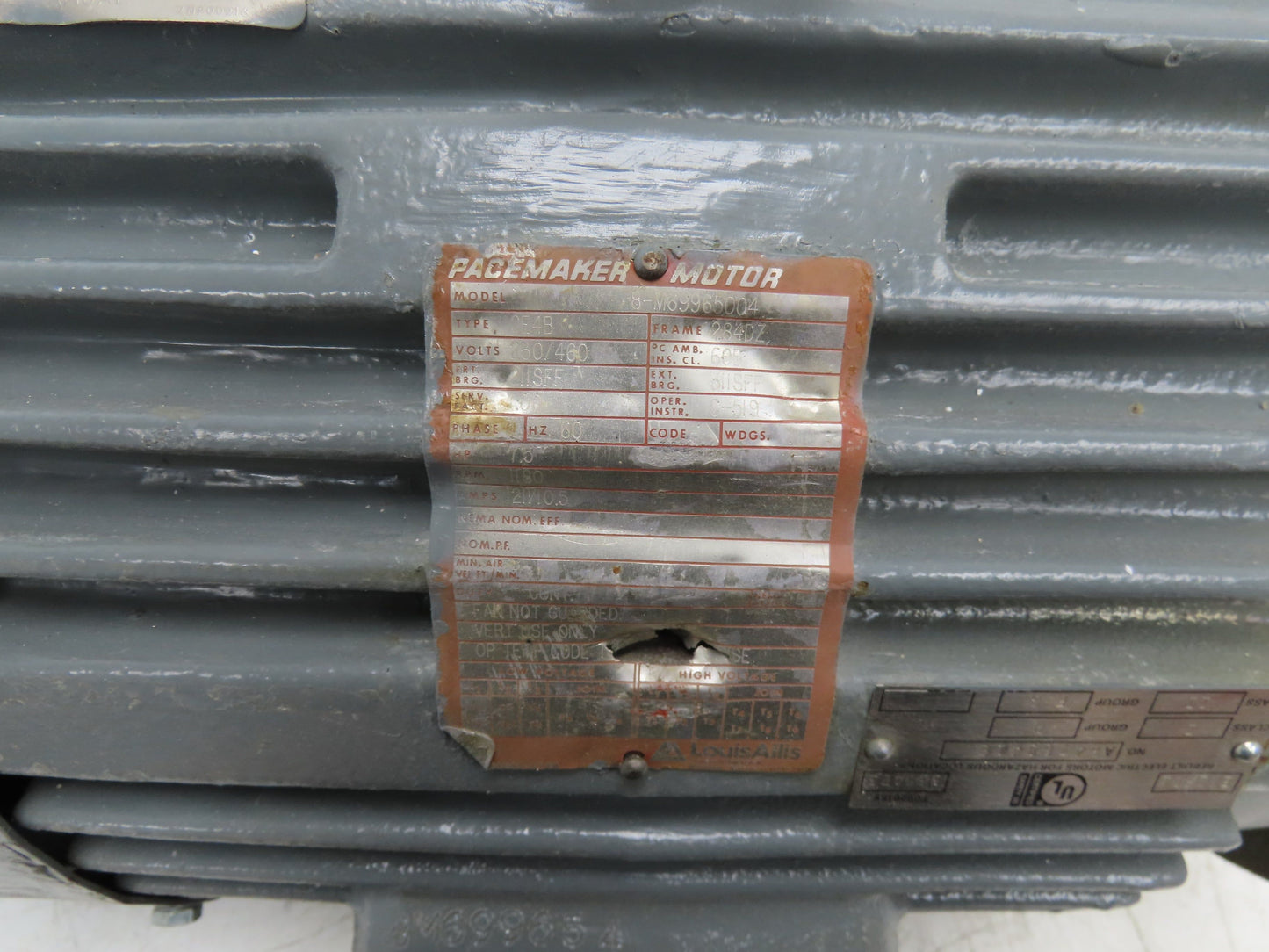 Pacemaker AC Electric Motor 7.5Hp 1180RPM Vertical Mount Haz Loc 230/460V 3Ph