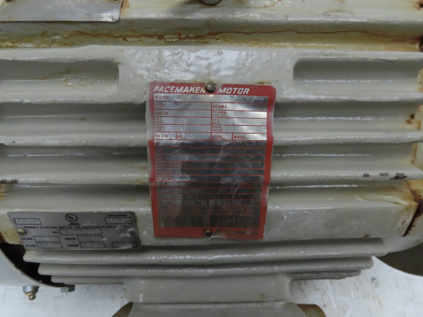 Pacemaker AC Electric Motor 7.5Hp 1180RPM Vertical Mount Haz Loc 230/460V 3Ph