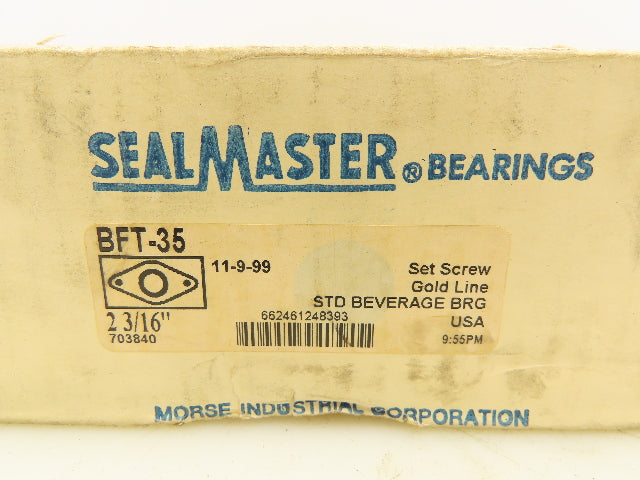 SealMaster Gold Line BFT-35 Flange Bearing Double Sealed 2-3/16" Bore 2-Bolt