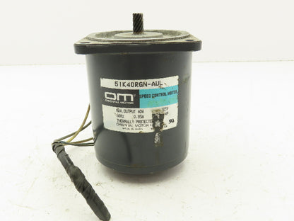 Oriental Motor 5IK40RGN-AUL Speed Control Induction Motor 40W .83A 4P 115V