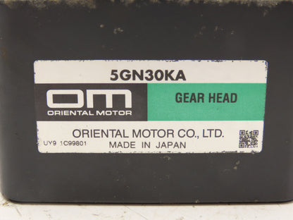 Oriental Motor 5GN30KA Gear Head 30:1 Reducer GN Series Parallel Shaft