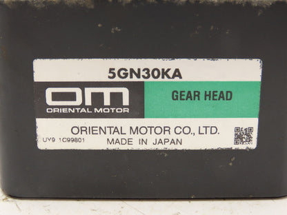 Oriental Motor 5GN30KA Gear Head 30:1 Reducer GN Series Parallel Shaft