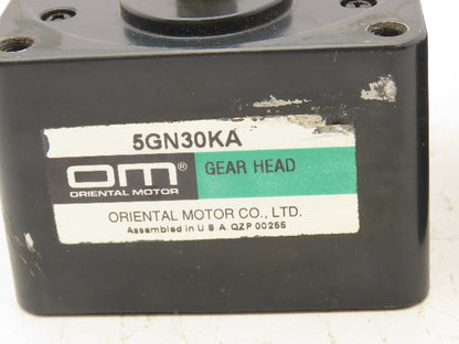 Oriental Motor 5GN30KA Gear Head 30:1 Reducer GN Series Parallel Shaft  Lot of 2
