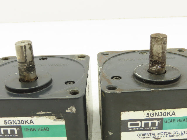 Oriental Motor 5GN30KA Gear Head 30:1 Reducer GN Series Parallel Shaft  Lot of 2