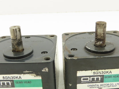 Oriental Motor 5GN30KA Gear Head 30:1 Reducer GN Series Parallel Shaft  Lot of 2