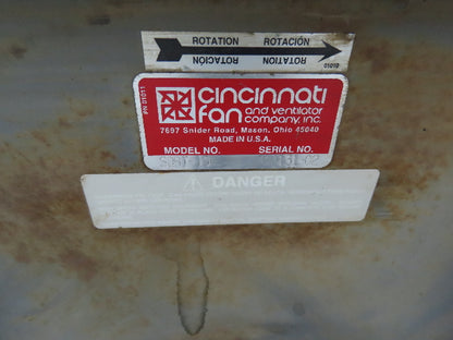 Cincinnati SQBI-150 Backward Incline Blower 1/2 Fan Width 7.5HP 3Ph 3237CFM