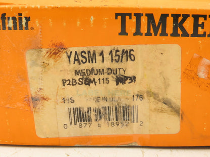 Timken YASM1 15/16 Pillow Block Ball Bearing Unit 1-15/16"Bore Two Bolt Base