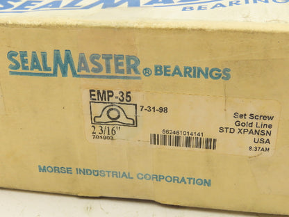 SealMaster EMP-35 Pillow Block Ball Bearing Unit 2-3/16"Bore Two Bolt Base Cast Iron