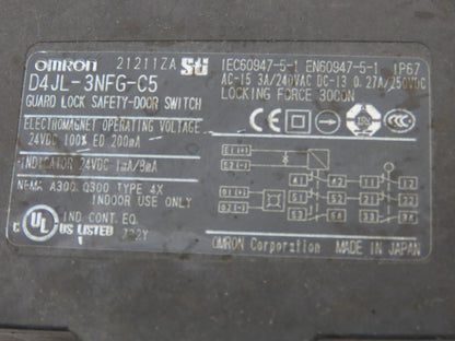 Omron D4JL-3NFG-C5 Guard Lock Safety-Door Switch  Lot of 2