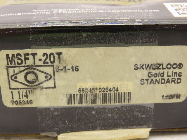 SealMaster MSFT-20T 2-Bolt Flange Mount Ball Bearing 1-1/4" Bore Cast Iron