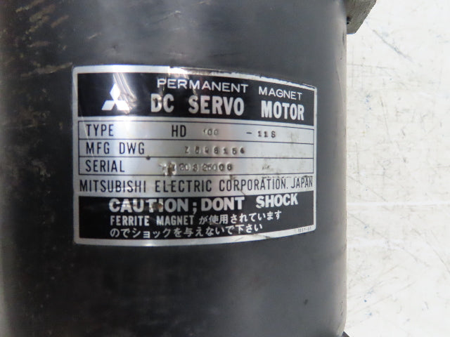Mitsubishi HD 100-11S DC Servo Motor with Tachometer Generator 30V/1000 RPM