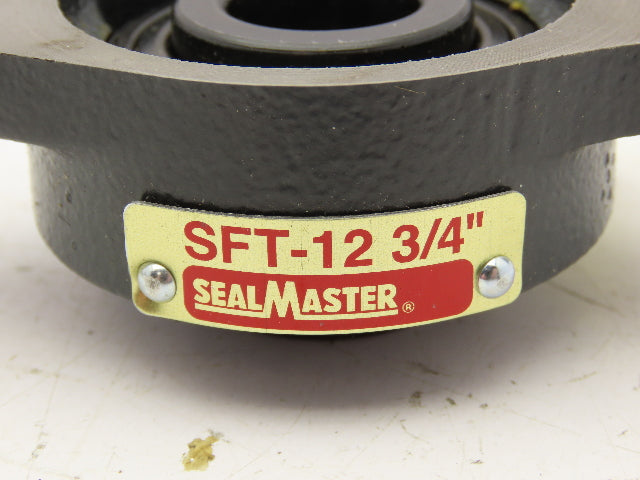 SealMaster SFT-12 2-Bolt Flange Mount Ball Bearing 3/4" Bore Cast Iron