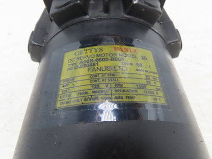 Fanuc A06B-0602-B005 Model 20 DC Servo Motor 128V 33A 1500 RPM 6V Tachogenerator