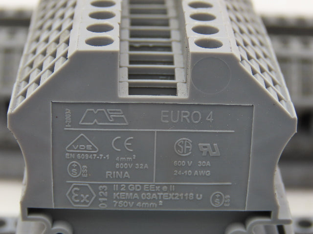 Morsettitalia MI EURO 4 Terminal Blocks Din Rail Block 600V 30A Lot of 199