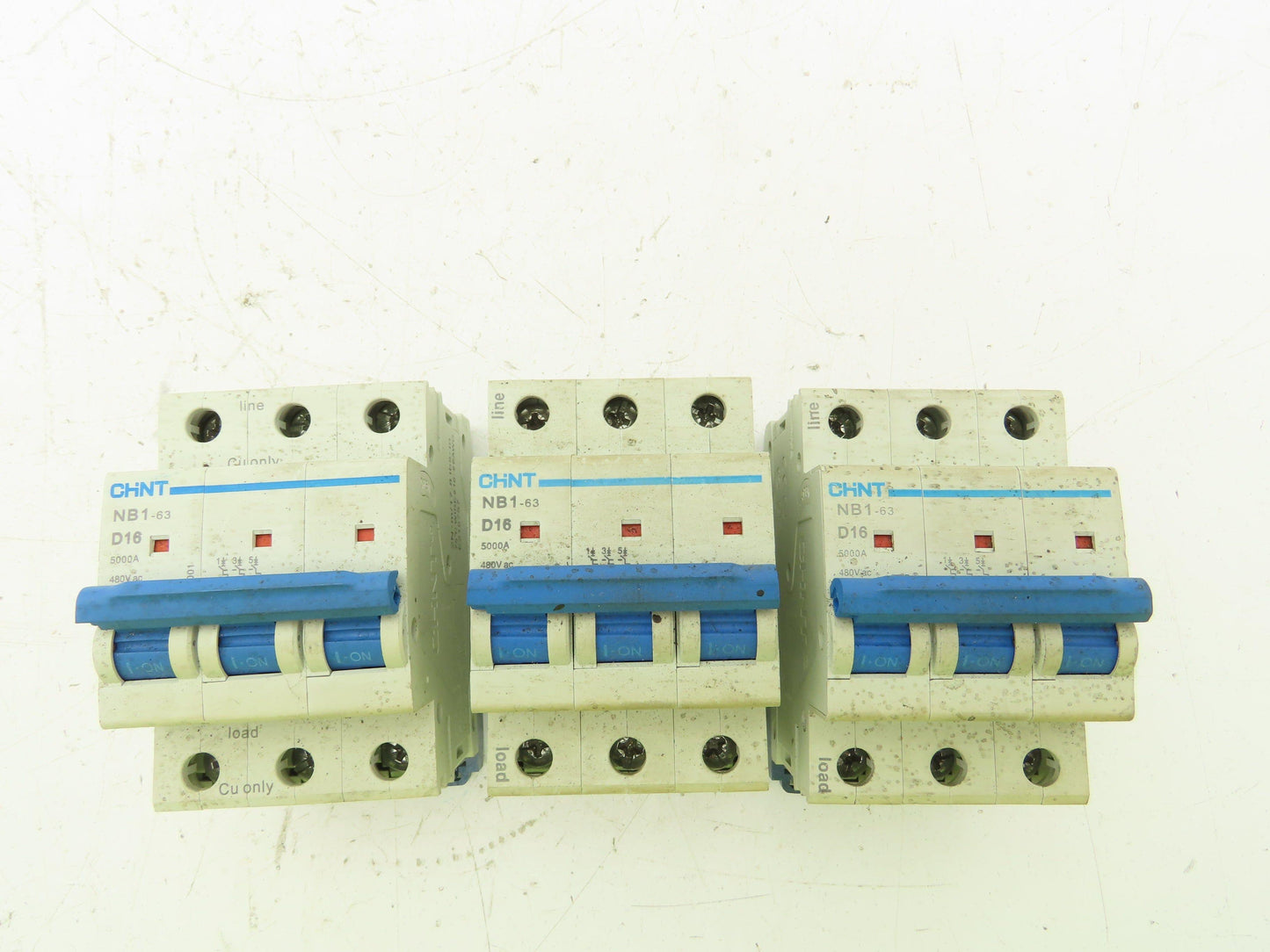 Chint NB1-63 D16 Circuit Breaker 5000A 480V 3 Pole Lot of 3