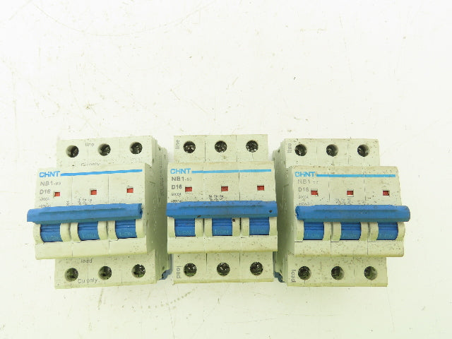 Chint NB1-63 D16 Circuit Breaker 5000A 480V 3 Pole Lot of 3