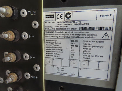 Parker 590+2400/690 Eurotherm DC Integrator Motor Drive SSD 2700A 828VDC Frame H