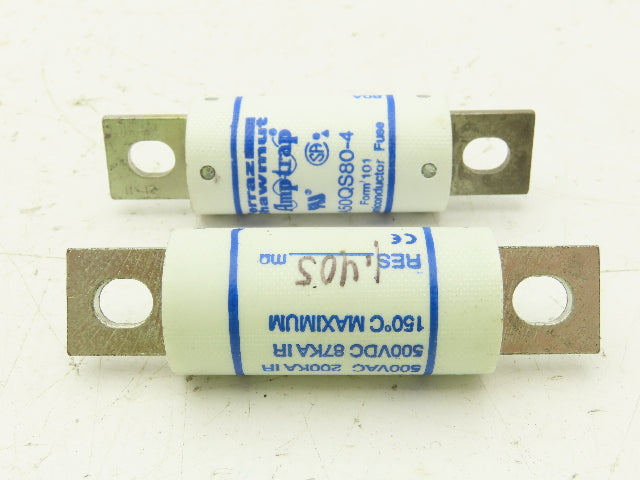 Ferraz Shawmut A50QS80-4 Amp-Trap Semiconductor 80A 500V Fuse Lot of 2