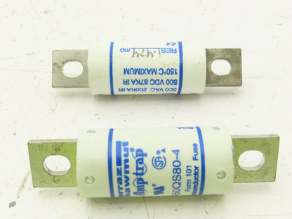 Ferraz Shawmut A50QS80-4 Amp-Trap Semiconductor 80A 500V Fuse Lot of 2