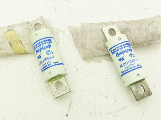 Ferraz Shawmut A50QS80-4 Amp-Trap Semiconductor 80A 500V Fuse Lot of 2