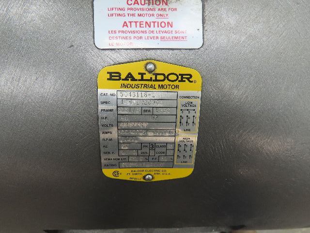 Baldor 14H01W289G1 Industrial AC Motor 75Hp 1760 RPM 230/460V 3PH 365TYZ Frame DP