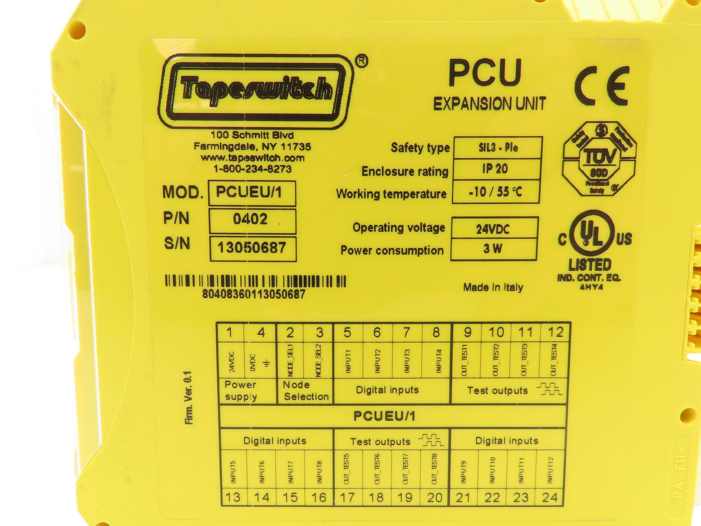 Tapeswitch PCUEU/1 Programmable Safety Control Expansion Module 24VDC