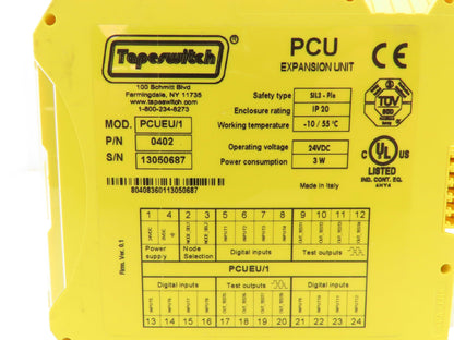 Tapeswitch PCUEU/1 Programmable Safety Control Expansion Module 24VDC