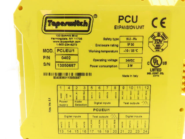 Tapeswitch PCUEU/1 Programmable Safety Control Expansion Module 24VDC